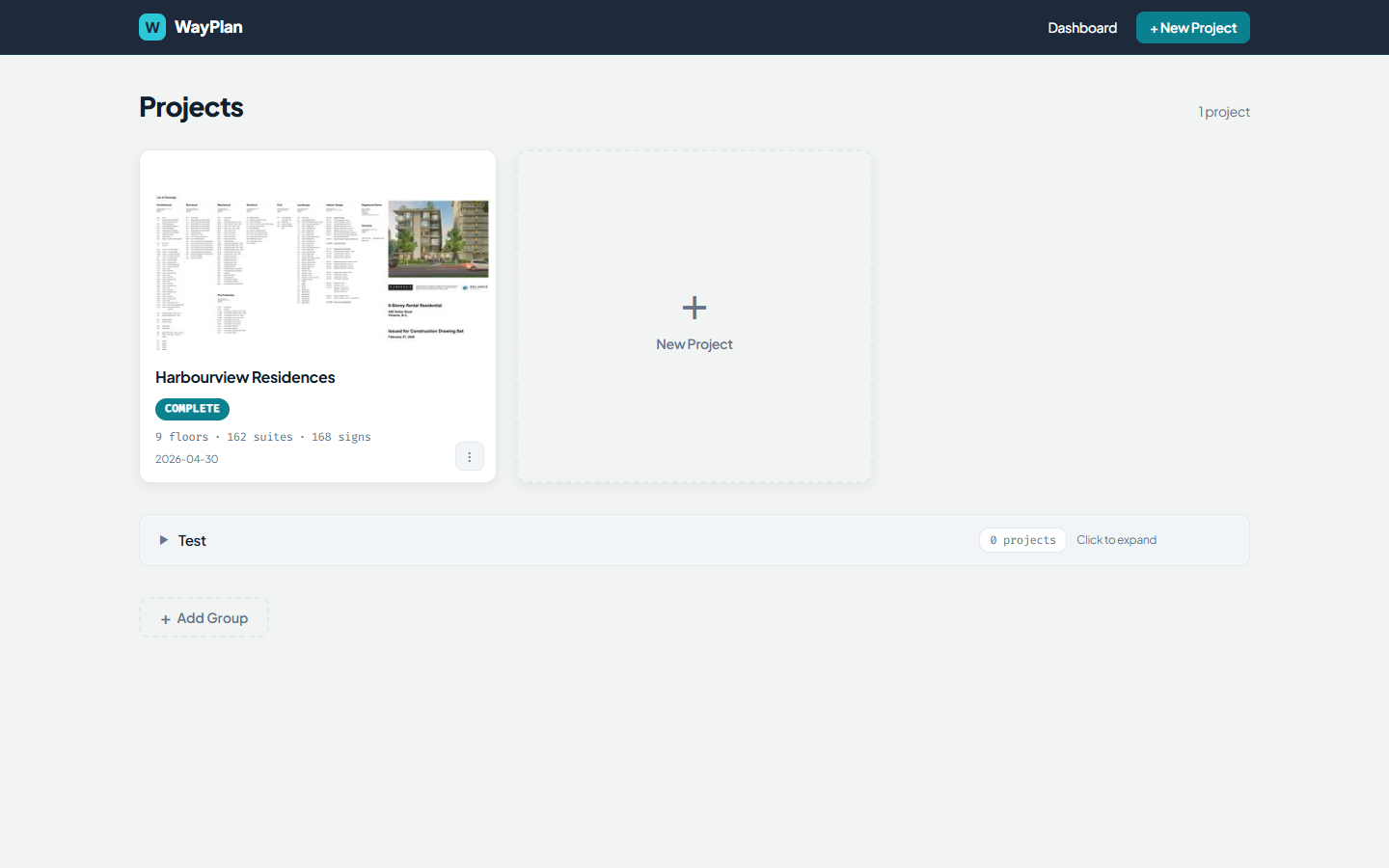 Project dashboard